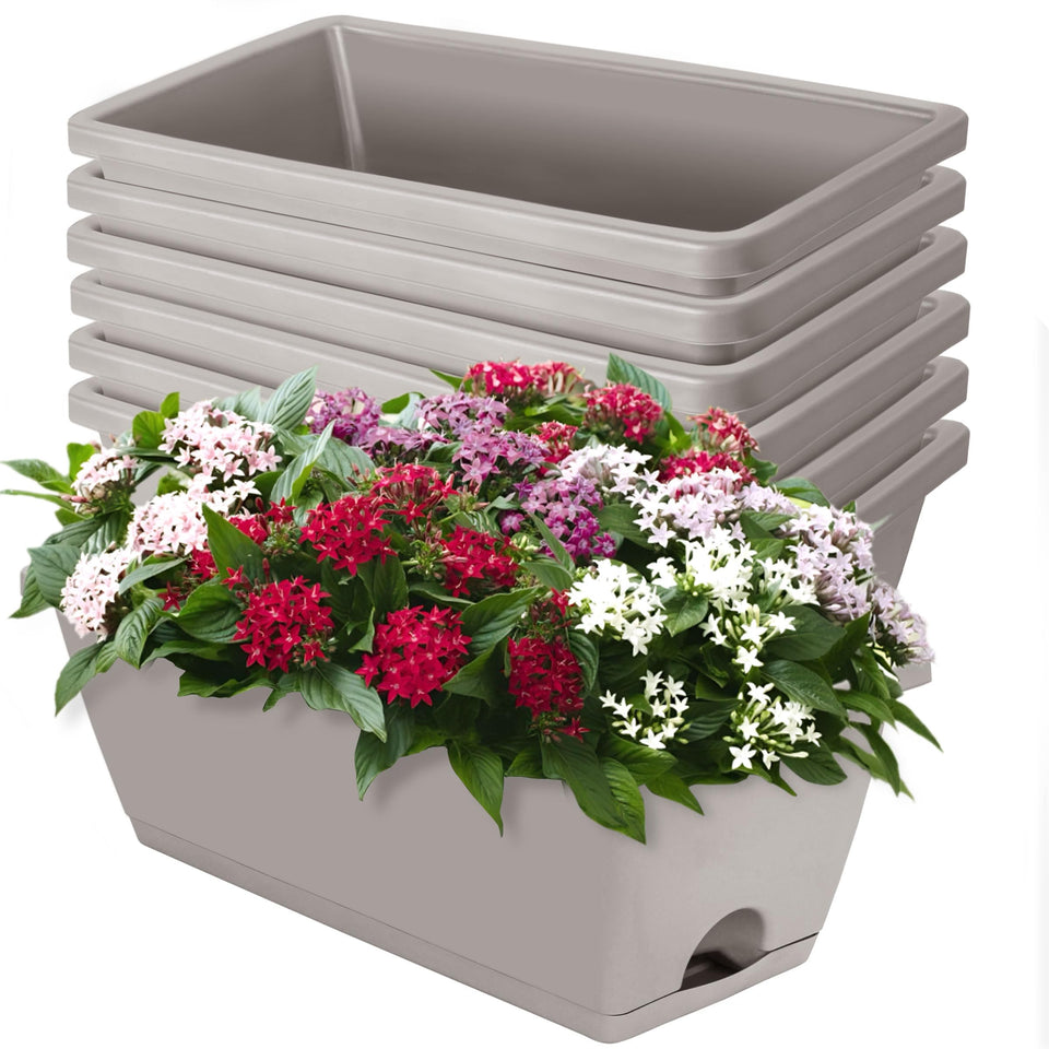 LOCONHA window box planter 7-pack, rectangular design for balcony and windowsill gardening.