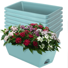 LOCONHA window box planter 7-pack with saucers for clean drainage.