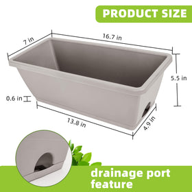 LOCONHA window box planter 7-pack featuring water inlets for tidy bottom watering.