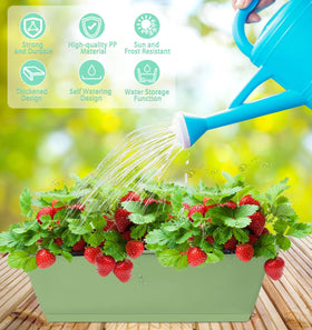 Loconha window box planters set on balcony railing for herbs and flowers arrangement.
