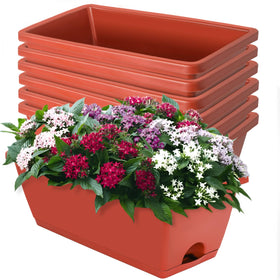 LOCONHA window box planter with attached saucer for clean balcony gardening