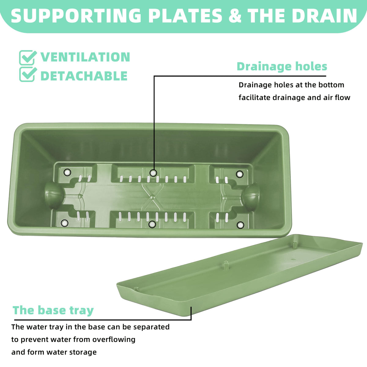 Loconha planter showing attached saucer design to contain moisture and protect surfaces.