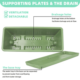 Loconha planter showing attached saucer design to contain moisture and protect surfaces.