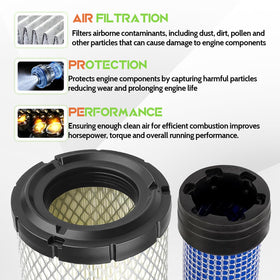 LOCOPOW Kohler outer air filter compatible with 16-26 HP engines