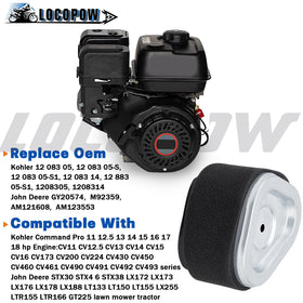 LOCOPOW packaging illustration confirms compatibility with Kohler and John Deere