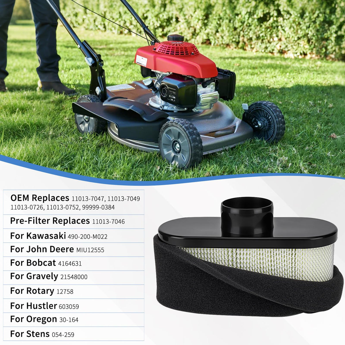 LOCOPOW FR691V air filter close-up highlights reliable fit and enhanced filtration for dusty jobs.