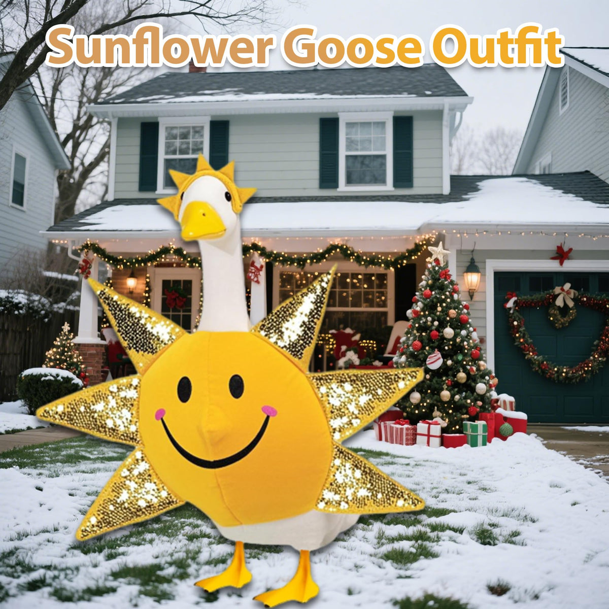 Cheerful smile centerpiece adds joyful color to your winter yard displays.