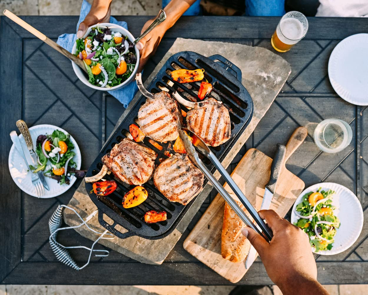 Lodge American-made cast iron surface ready to season naturally with use.