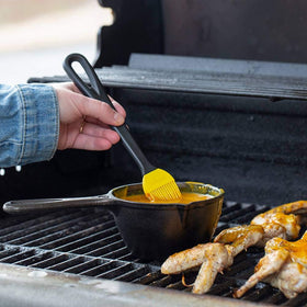 Lodge USA-made pot interior with durable, seasoned surface