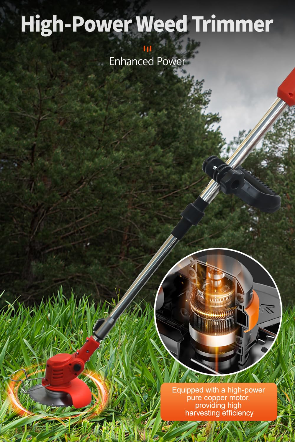 LOFINKU electric weed eater with battery kit delivering extended runtime.