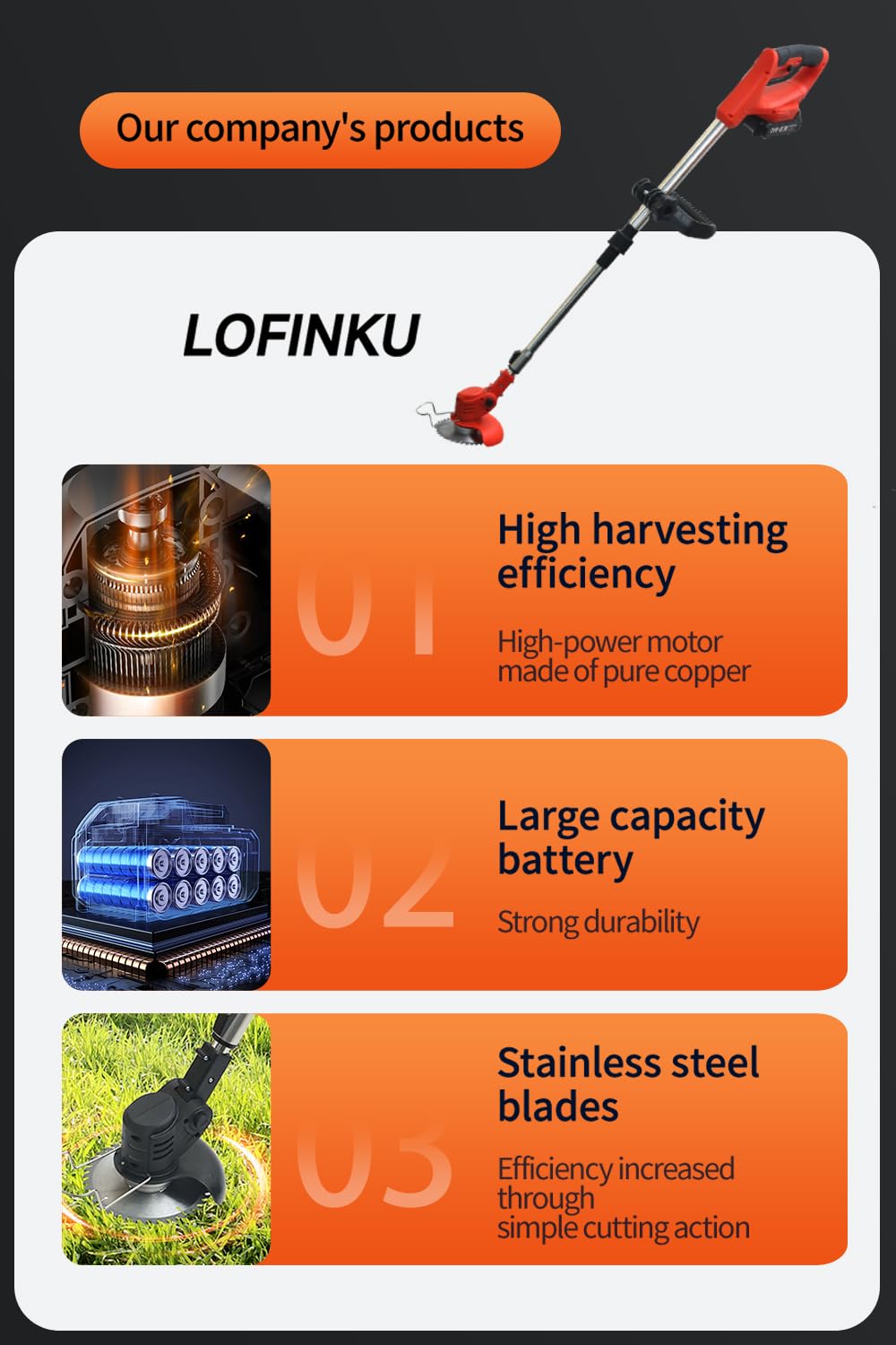 LOFINKU safety ergonomic handle improves control during trimming sessions.