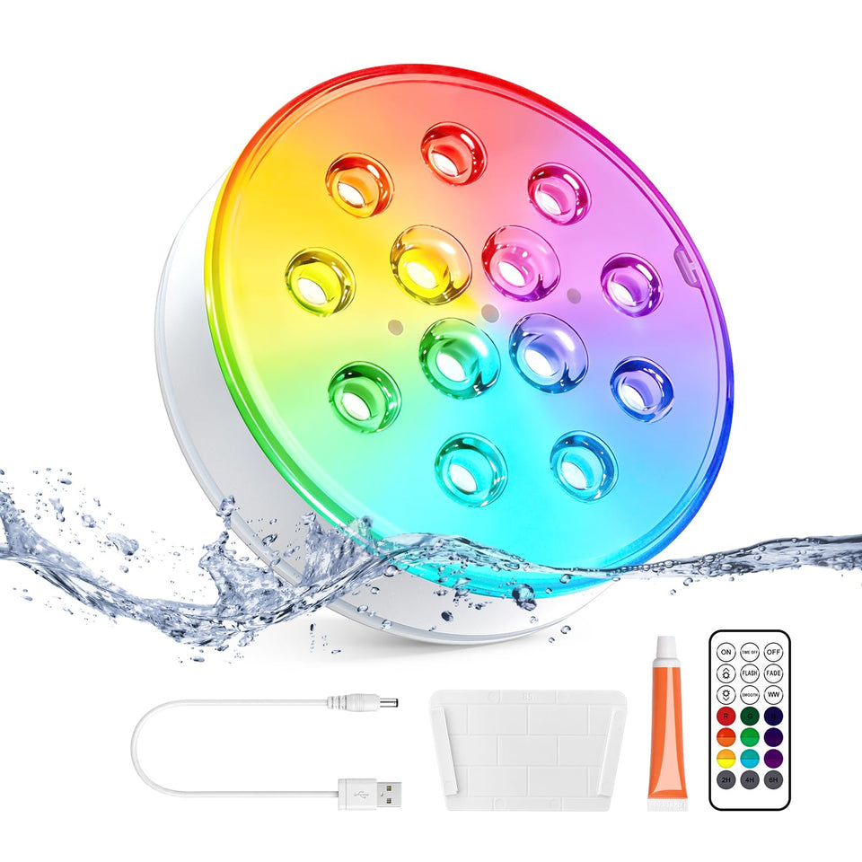 LOFTEK pool light submerged for vibrant underwater ambiance and long battery life