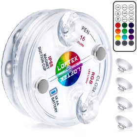 LOFTEK submersible light with pond magnet for colorful decor.