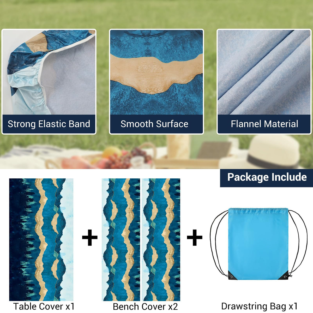 Loiyadn drawstring bag stores all components for easy transport.