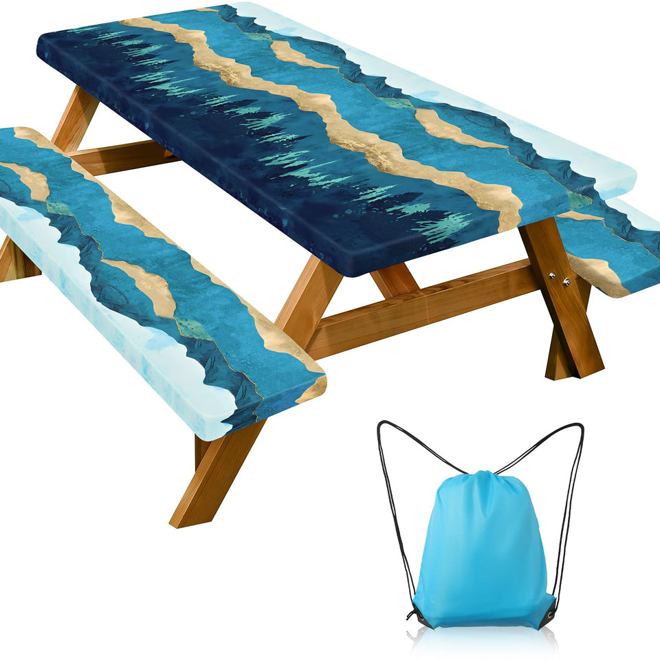 Loiyadn picnic table cover with elastic-fit protects 72x30 outdoor tables.