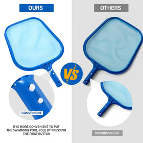 Loiyadn pool skimmer wide front lip facilitates quick debris release.