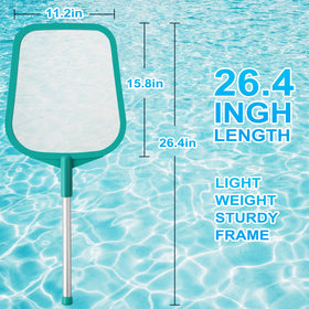 Loiyadn pool skimmer with ultra-fine mesh traps leaves and fine debris.