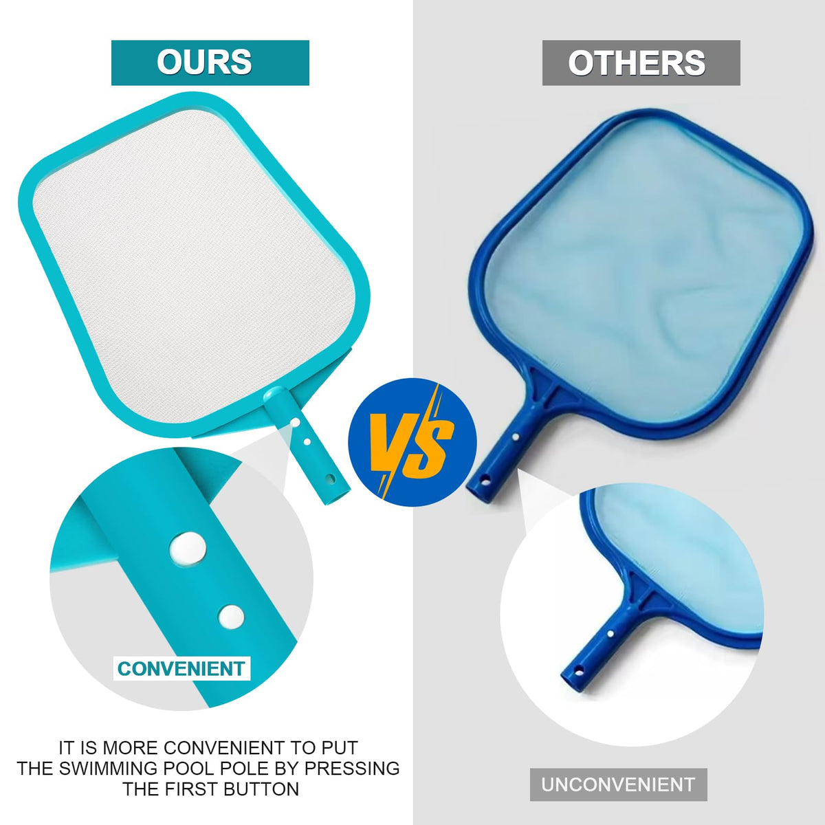 Loiyadn pool skimmer suitable for ponds, fountains, and debris cleanup.