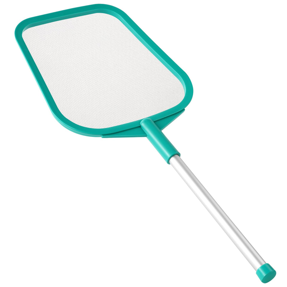 Loiyadn pool skimmer with solid plastic frame captures debris efficiently.