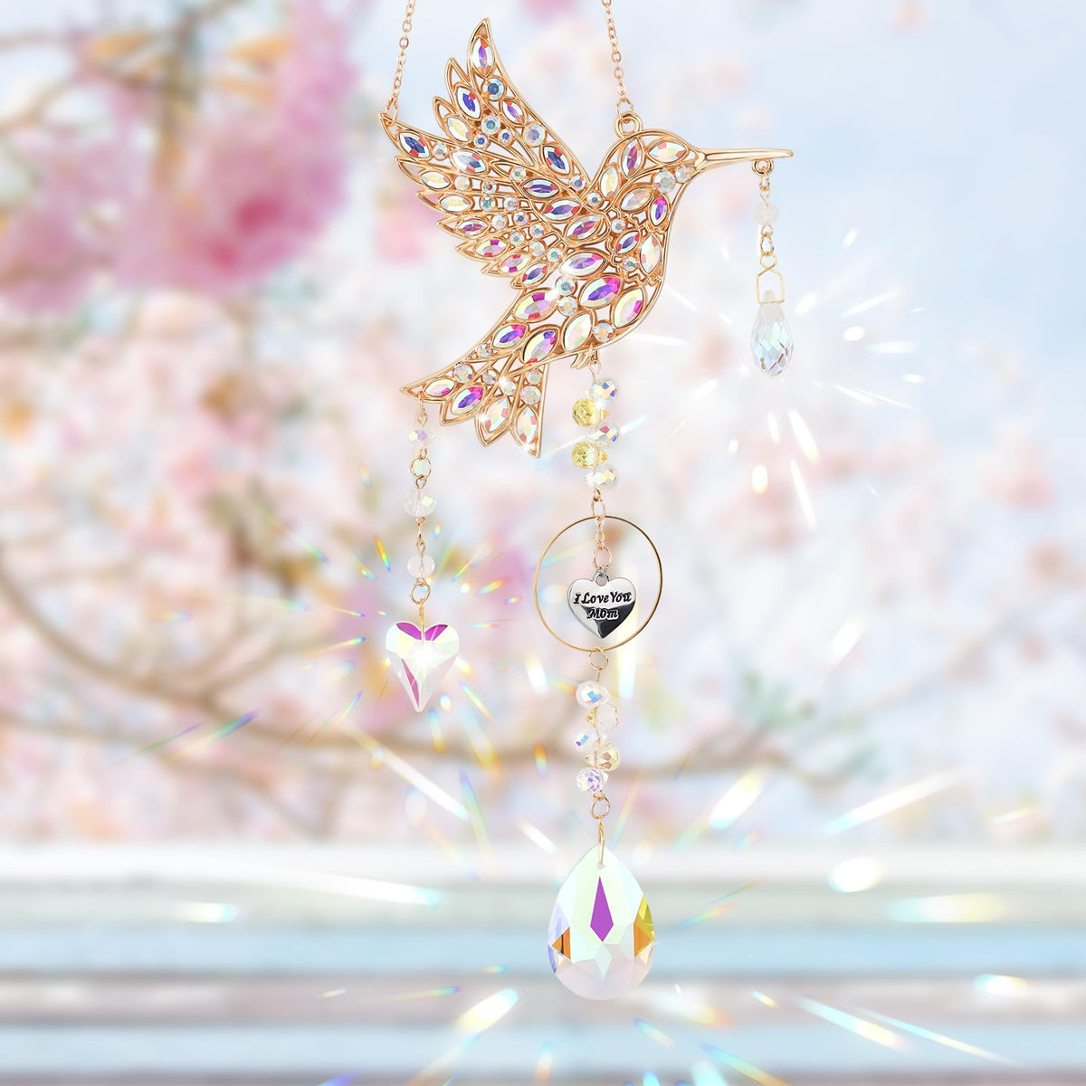 LOKOZ hummingbird sun catcher decor for home or patio display.