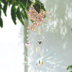 LOKOZ hummingbird sun catcher crystal window adds cheerful light reflections.