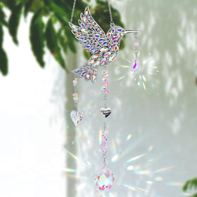 LOKOZ hummingbird suncatcher crystal sparkles in sunlight for vibrant home decor
