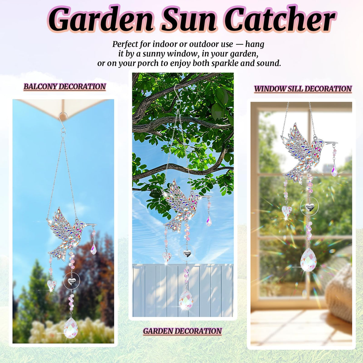 LOKOZ steel-frame suncatcher with gold finish enriches spaces with light