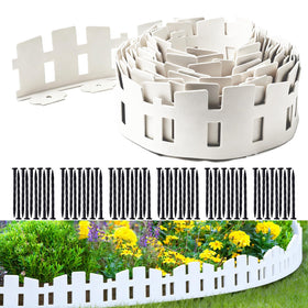 LOLEDE garden edging defines flower beds with a crisp white border.