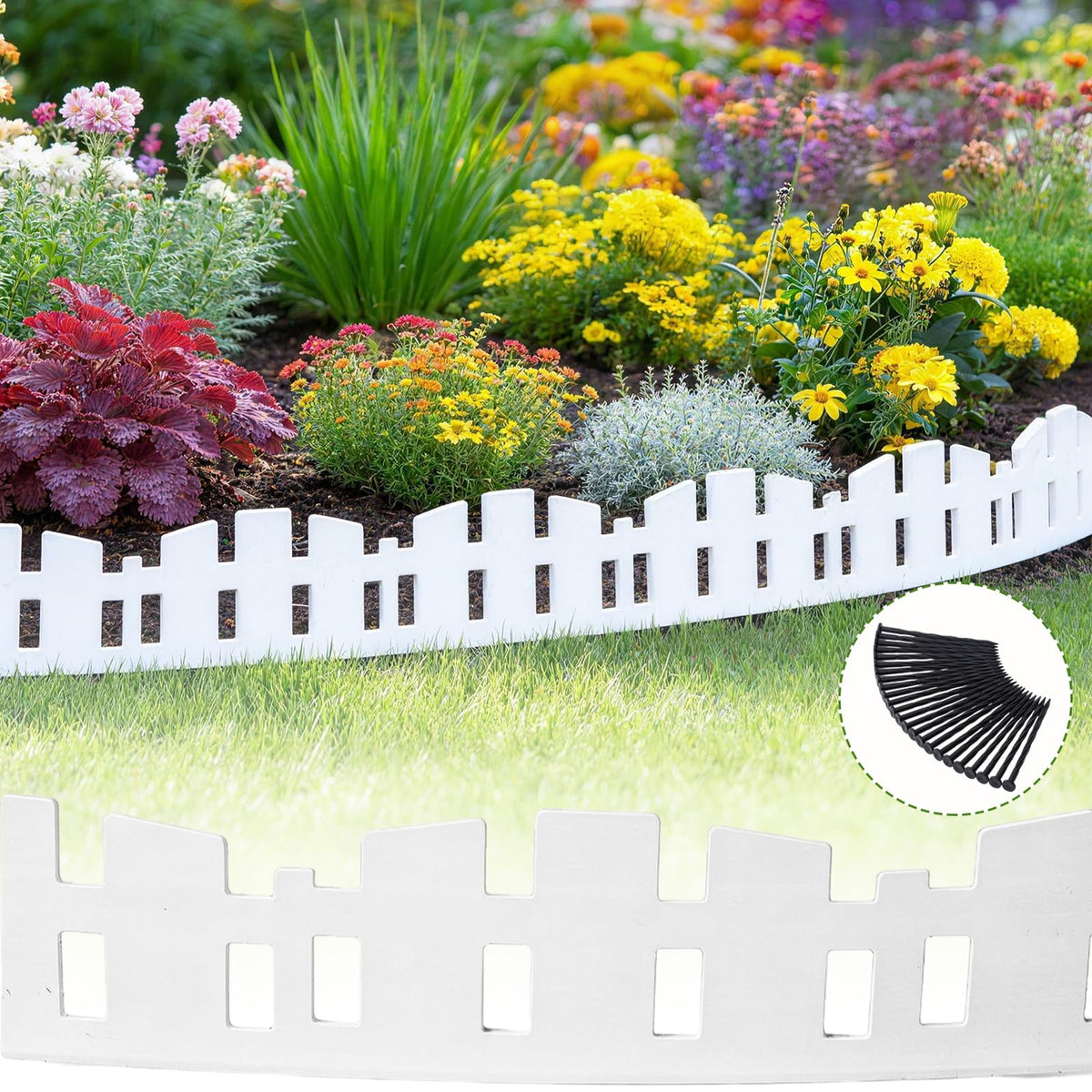 LOLEDE tree ring border creates a defined circular planting area.