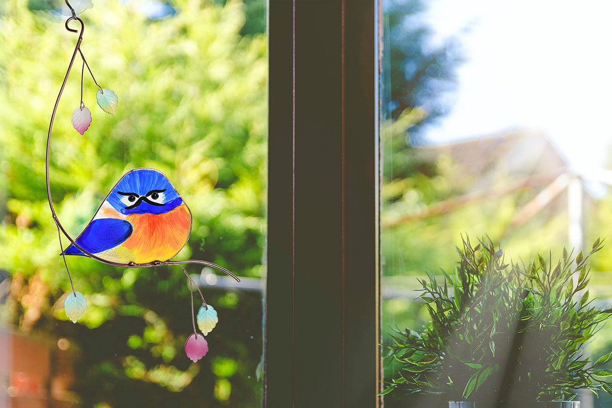 Lolitarcrafts Stained glass owl ornament packaged ready as a gift.