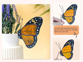 Lolitarcrafts monarch pot plant decor adds whimsy and color to indoor or outdoor pots.