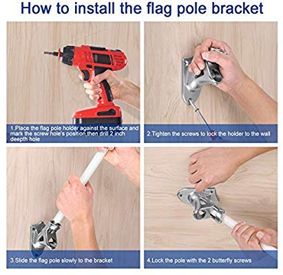 Lomety bracket supports 90-degree or 45-degree mounting options for flags.