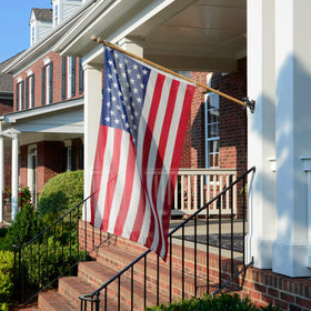 LOMETY black finish flag pole holder complements exterior décor