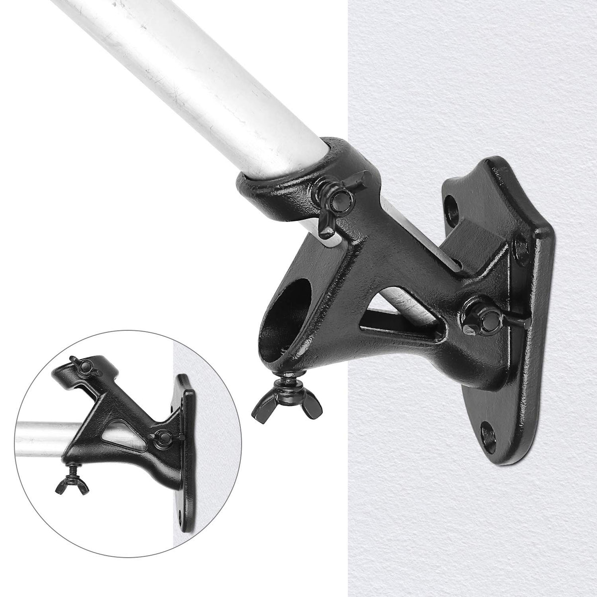 LOMETY easy-install flag pole bracket simplifies wall mounting