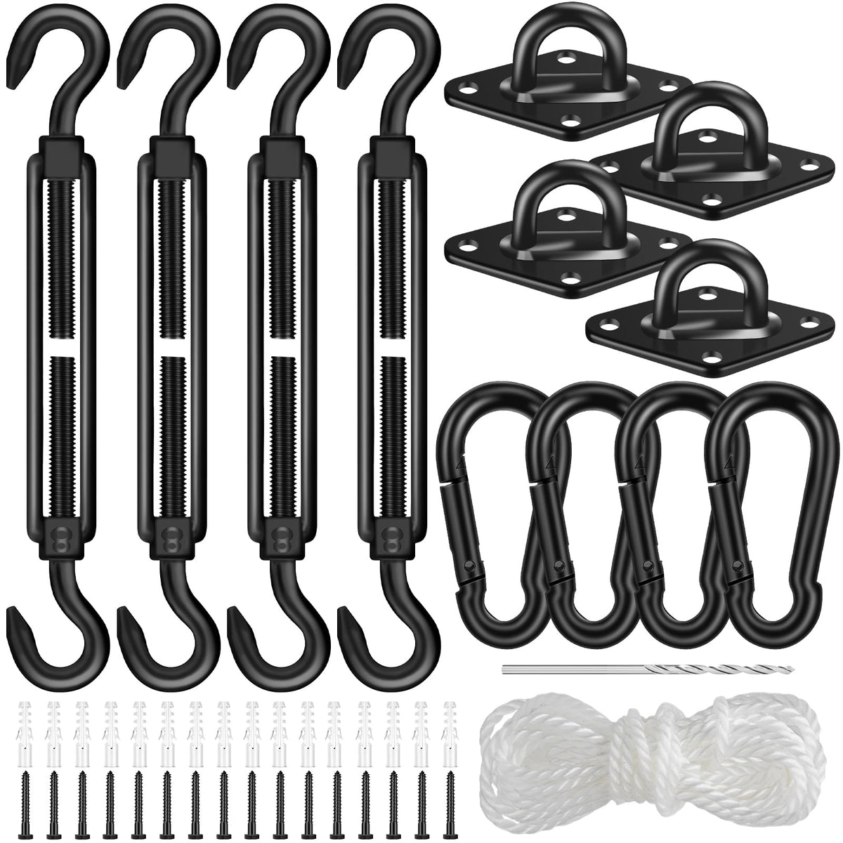 Lomoky 304 stainless steel shade sail hardware kit 6in, for durable outdoor installations