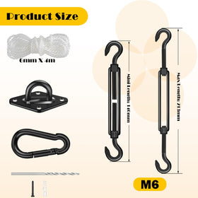 Lomoky adjustable turnbuckle 6to9in in matte black for precise tension