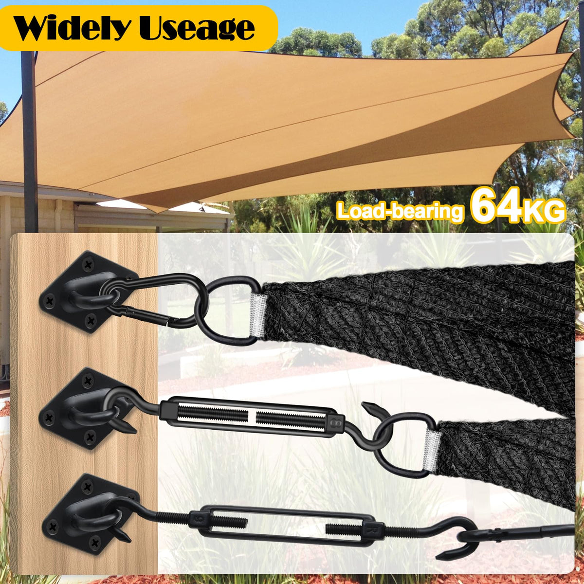 Lomoky sunproof rope 13.58 feet for reliable outdoor tension
