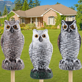 Lomrsiul fake owl decoy on porch deters birds naturally