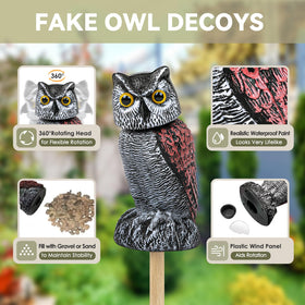 Durable waterproof paint on Lomrsiul Owl Decoy resists weather