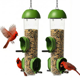 LO NA LOVE NATURE LONA 3-port tube feeder attracting small birds with a secure design