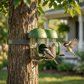 LO NA LOVE NATURE LONA tube feeder shows versatile hanging methods for flexible placement.
