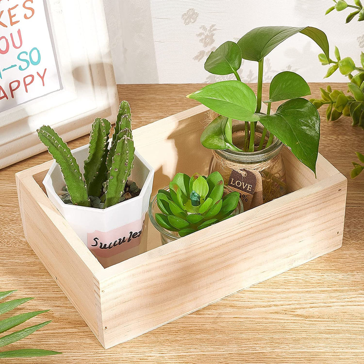 LONG TAO two-piece planter pack used as desk organizer and decor