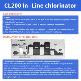 LONGADS CL200 inline chlorinator chlorine tablet dispensing action demonstrating adjustable dissolution rates.