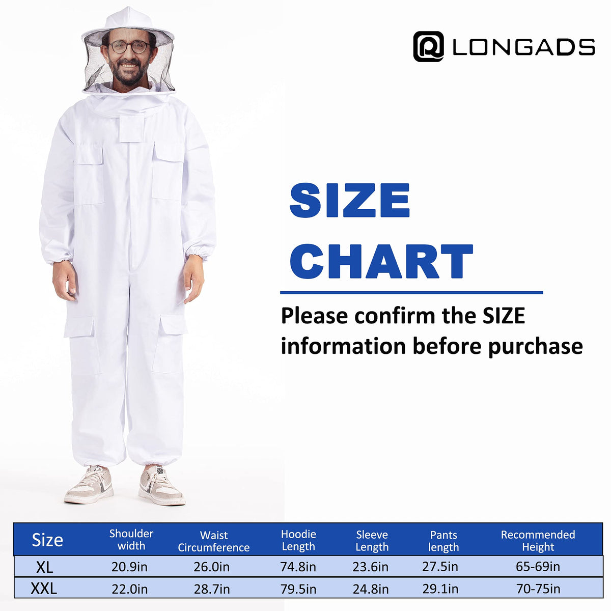 LONGADS detachable veil with elastic bands ensures secure fit.