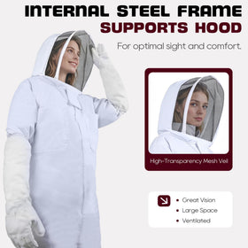 LONGADS detachable veil with mesh provides clear visibility while keeping bees at bay.