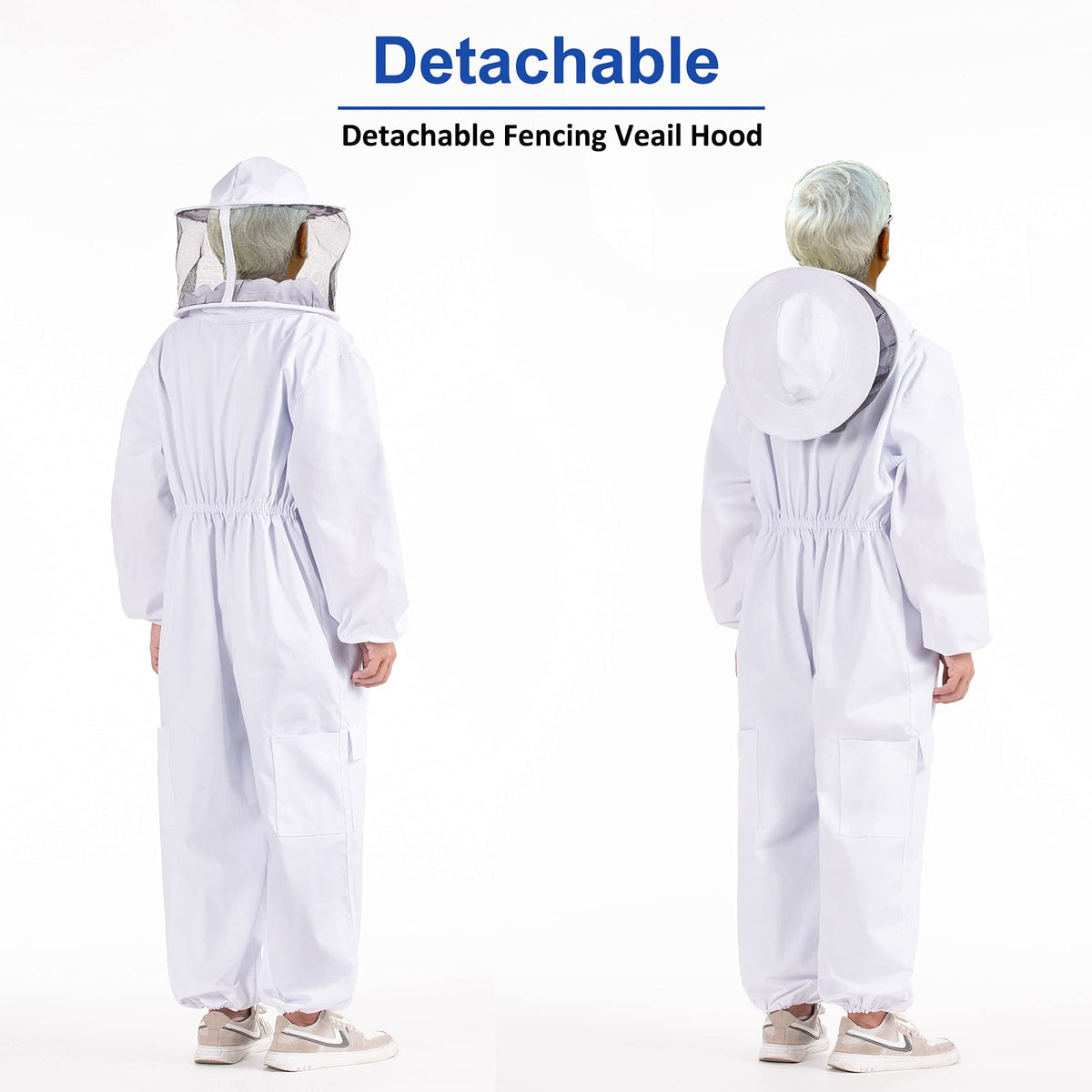 LONGADS detachable veil allows easy removal with a wide hive view.