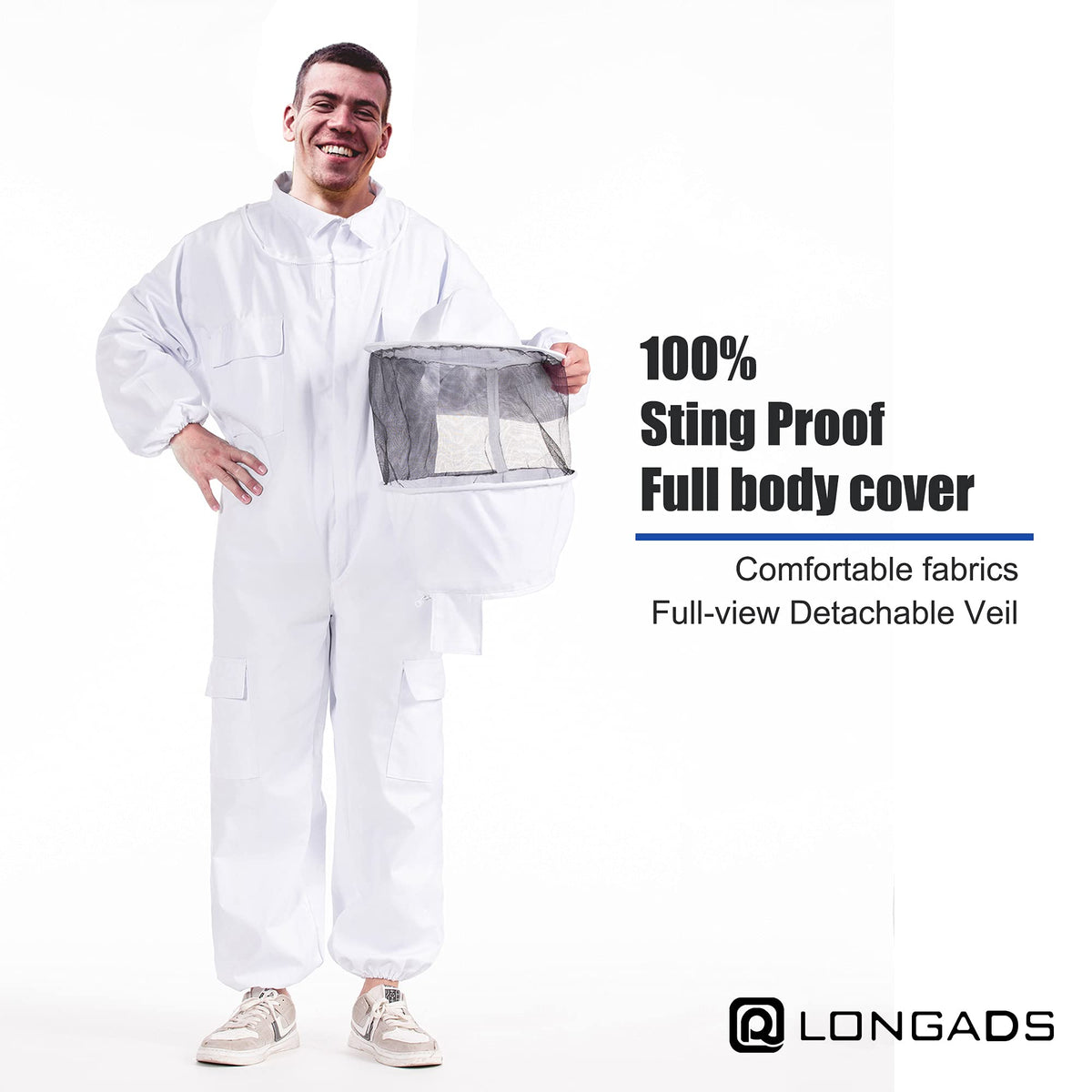 LONGADS goatskin gloves provide flexible, precise tool handling with the suit.