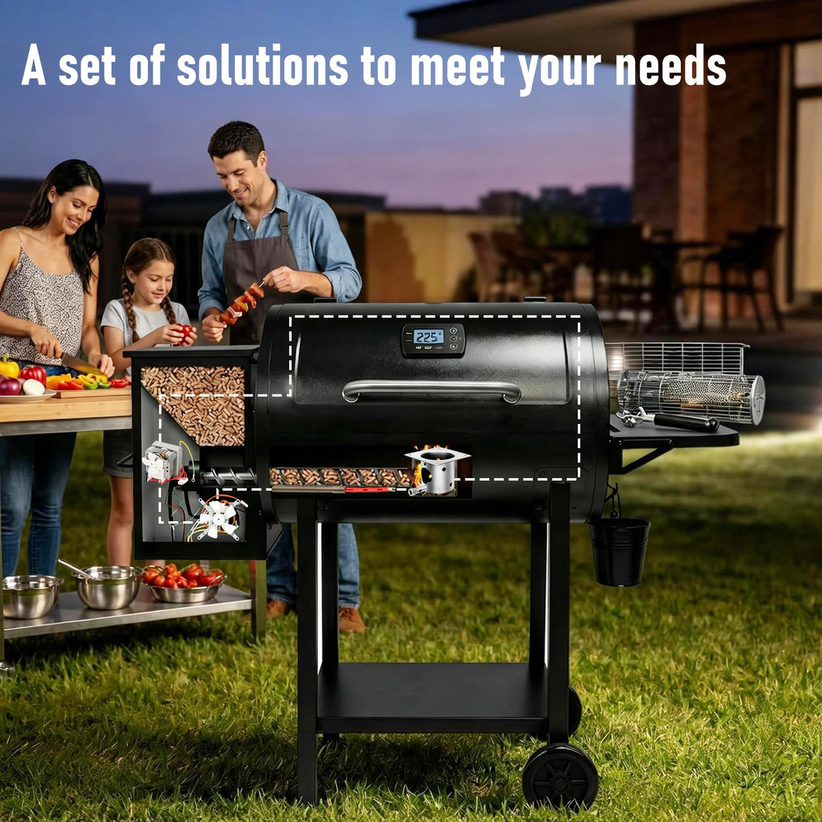 LONGADS grill induction fan kit promotes even heat and steady airflow.