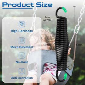LONGADS stainless steel springs close-up, rust-resistant coating for lasting outdoor use.