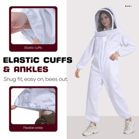 LONGADS ventilated beekeeping suit stays cool during hot honey harvests.